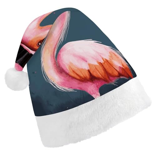 NTVOWPZO Weihnachtsmütze Halloween Flamingo Hexenhut Weihnachtsmütze Weihnachtsmütze für Erwachsene Weihnachtsmützen für Neujahr Festliche Party von NTVOWPZO