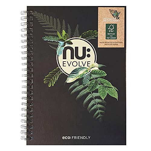 Nu Notebooks - Evolve Range - Recyceltes Notizbuch - A5 Notizbuch - Drahtgebundenes Notizbuch - Schreibwaren-Notizbücher - Professioneller Notizblock - 120 Seiten von NU