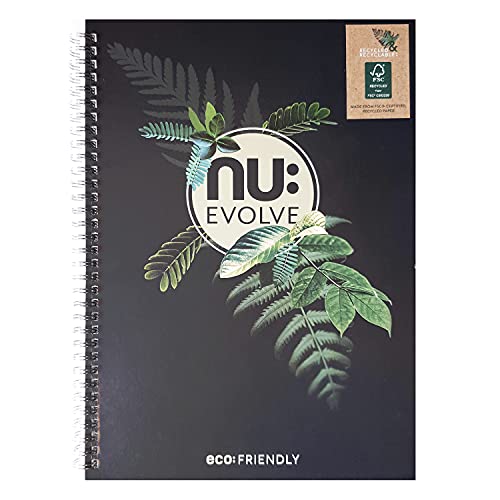 Nu Notebooks - Evolve Range - Recyceltes Notizbuch - A4 Notizbuch - Drahtgebundenes Notizbuch - Schreibwaren-Notizbücher - Professioneller Notizblock - 120 Seiten von NU