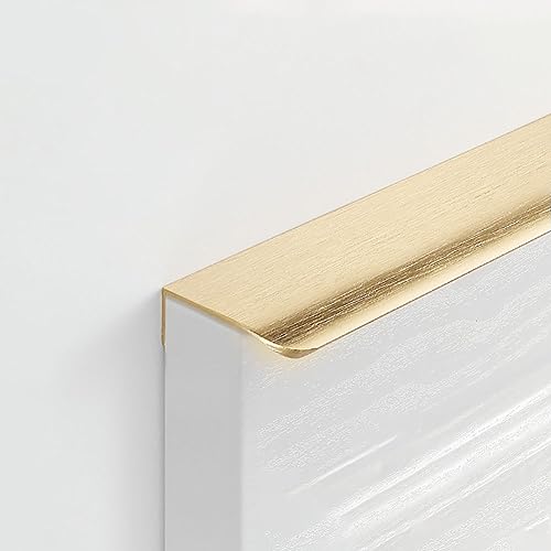 NUACOS Möbelgriffe Versteckter Schrankgriffe Aluminium Schubladengriffe, Modernes Versteckter Schrankgriff Geschwungener Türgriff für Küchenschrank Kleiderschrank Schubladen,Gold,1200mm/47.2in von NUACOS