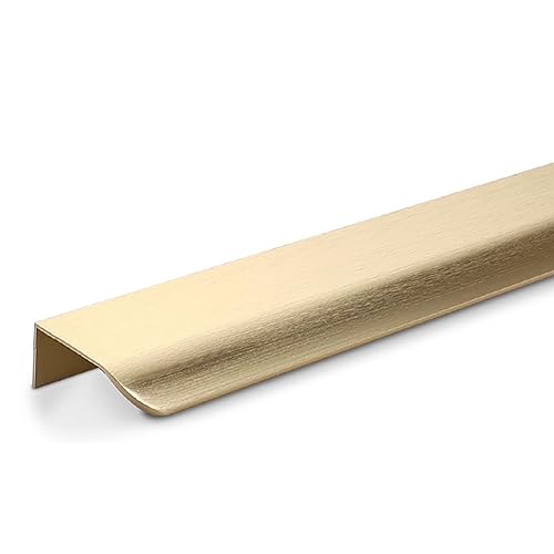 NUACOS Schrankgriffe Unsichtbare Möbelgriffe Moderne Küchengriffe Aluminium Schubladengriff Geschwungener Türgriff mit Schrauben für Küchenschränke Schublade,Gold,1000mm/39.3in von NUACOS