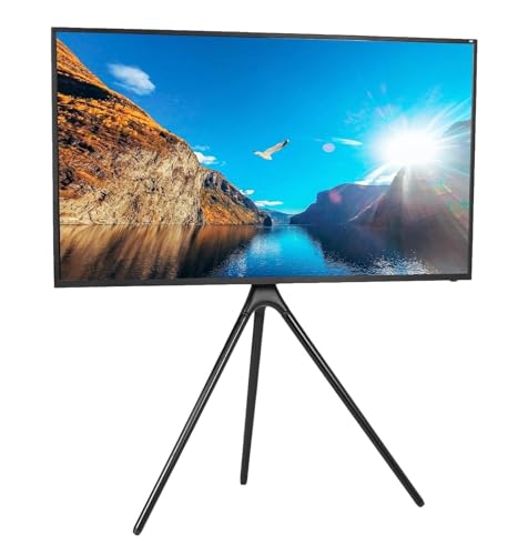 NUHBOIKO Fernsehständer TV-Ständer Tvstand Künstlerische Staffelei 45 bis 65 Zoll LED-LCD-Bildschirm, Studio-TV-Displayständer, verstellbare TV-Halterung mit Schwenk- und Stativbasis TV-Hal von NUHBOIKO