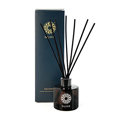 NUHR Home Schilf Diffusor Duftöl Oud Wald Diffusoren mit Sticks für Zuhause Multi Note Duft Lang anhaltendes Aroma Perfektes Schilf Diffuser Geschenk-Set 115ml von NUHR