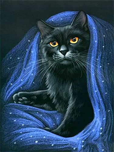 NUISX Reuzstich Stickpackung 11Ct Sticken Set Erwachsene Kreuzstich 40X50Cm Animal Black Cat Bedruckter Stoff 11Ct Kreuzstich Diy Stickbilder Vorgedruckt Kreuzstich Für Anfänger Home Decor von NUISX