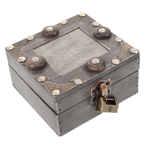 NULYLU Schmuck-Organizer-Box mit Schloss Aufbewahrungsbox aus Holz für Schmuck Schmuckschatulle für Ohrringe Ringe Schmuckaufbewahrung von NULYLU