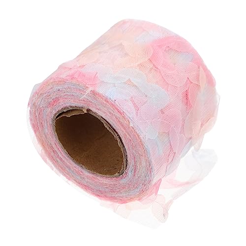 1 Rolle Rosen aus Chiffongarn Braut- Spitzenbänder zum Basteln Spitze zum Basteln Spitze nähen seidenband bandfeile geschenkband Kopfbedeckungsstoff DIY Bastelspitze Polyester Rosa NUOBESTY von NUOBESTY