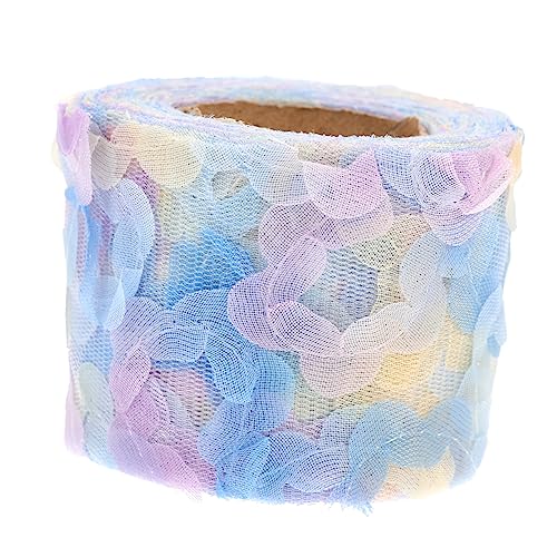 1 Rolle Rosen aus Chiffongarn Zubehör Sonnenbrille goldener Spitzenbesatz Herstellung stickerpappier stickrahmen geschenkband Spitze nähen Chiffon-Kleidungsdekor Polyester Blue NUOBESTY von NUOBESTY