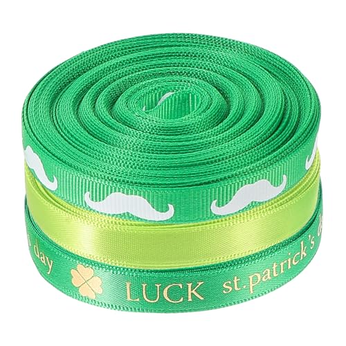 1 Satz Verpackungsband Ribbon Bandfeile St Patrick's Day Geschenkband St. Patricks Day Kostüm Für Damen St Patricks Day Hut Diy Basteldeko Bastelband Machen Polyester 3 Rollen NUOBESTY von NUOBESTY