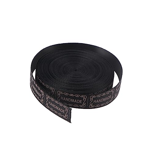 10 Backwickelgürtel seidenband ribbon hochzeitsdekoration DIY Geschenkband hochzeitdeko bandalette Schleifenband handgefertigtes Band Englische Wörter gedrucktes Band Black NUOBESTY von NUOBESTY