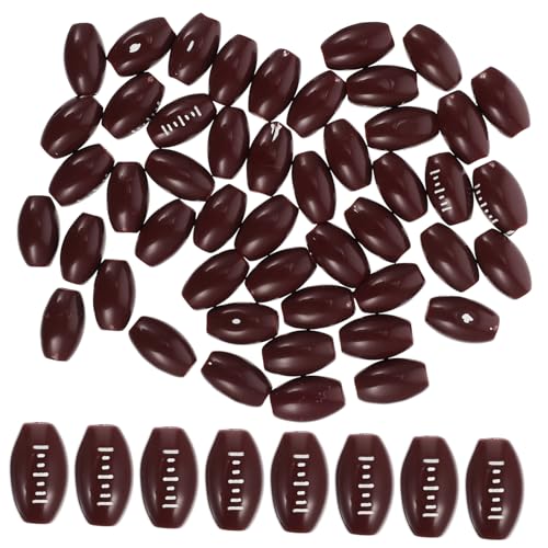 150 Stück Rugby-Perlen bräune Spacer beads American football beads Haushalt Fudge sofortig Sport Gold charms anhänger Armbinde DIY weihnachtsperlenzubehör Fußball Charme Acryl NUOBESTY von NUOBESTY