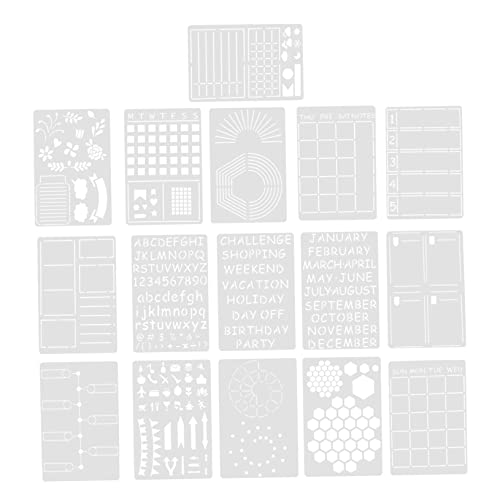 16 Stück Wochenplaner Vorlage Wiederverwendbare Malschablonen Zeichenvorlagen Hohle Schablonen DIY Zeichnungsvorlagen Malvorlagen Planer Musterschablonen Das Haustier NUOBESTY von NUOBESTY