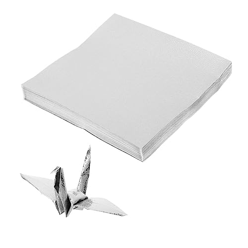 2 Sätze Einseitiges Perlmutt-origami Feiern Endlospapier Manifold Origami Squares Blatt Origami-papier Zum Selbermachen Für Origami-papier Für Kunst Silver 100 Stück * 2 NUOBESTY von NUOBESTY