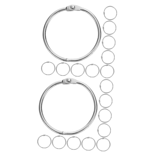 2 Sätze Ringbuch-ring Clipringe Bindering Notizbuch-binderringe Buchbinderringe Aktivitätsringe Ringbinder Hängende Schlüsselanhänger Ringschnallen Metall Silver 20 Stück * 2 NUOBESTY von NUOBESTY