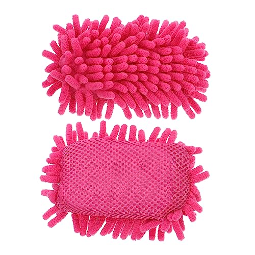 2 Stk Chenille-Radiergummi Wischerhalter Bretter Waschhandschuh aus Mikrofaser Planke reinigungsschwamm whiteboardreiniger Brettwischer Tafelradierer Chenille und Schwamm Rosa NUOBESTY von NUOBESTY