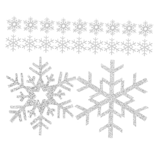 20 Stück Handgefertigte Haar Accessoires Materialien Winterdekoration Winter Accessoires Schneeflocken Aufnäher Zum Aufnähen Sticken Flicken Für Kleidung Nähen NUOBESTY von NUOBESTY