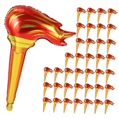 2024 100 Stück aufblasbare Fackel aufblasbare Flamme Aufblasbares Fackelspielzeug Aufblasbare Party Dekoration Spielzeug Lagerfeuerballon Feuerdekorationsparty NUOBESTY von NUOBESTY