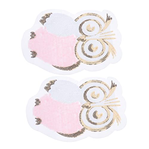 2St Kleideraufkleber stickrahmen embroidery sewing accessories decor ruckack Eulen-Kleiderflicken bestickt Flicken zum Reparieren von Kleidung applikationen selber nähen Pailletten NUOBESTY von NUOBESTY