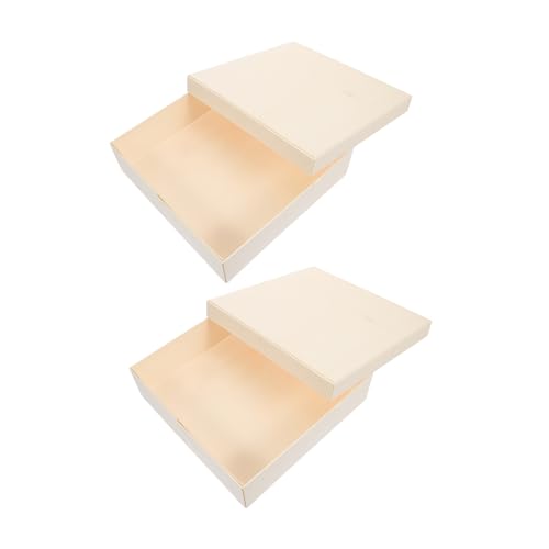 2St aus Holz storage boxes aufbwahrungs-box geschenkeidee schokoladen box present box Mini-Lebensmittelbehälter Minibehälter Dessertverpackung Kuchenverpackung NUOBESTY von NUOBESTY