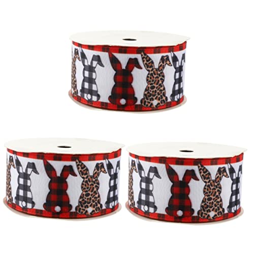 3 Rollen Osterband Band durchsichtig Rot Geschenkpapier zum Geburtstag geschenkband ostern ostergeschenk verpackung frühlingsdeko Osterornamente Banddekor Polyester NUOBESTY von NUOBESTY