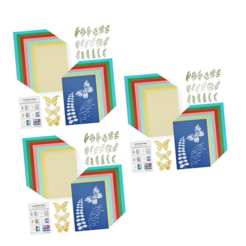 3 Sätze Cyanotypie Gel -Briefmarkenstempel Büroklammer Sonnenpapier Gelstempel DIY Druckkit Farbige Druckpapiere DIY zubehör sonnenaktiviertes Druckpapier Naturfaser-Papier NUOBESTY von NUOBESTY