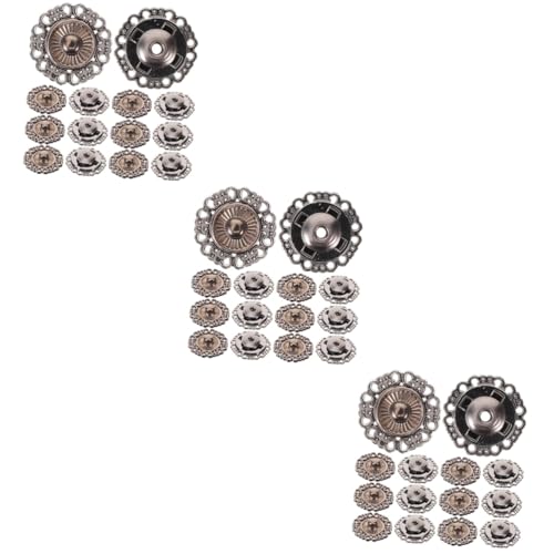 3 Sätze Mantel Knöpfe Ersatzknöpfe Druckknopf Diy-knöpfe Metallknöpfe Masse Kleiderknöpfe Druckknöpfe Aus Metall Bekleidungszubehör Kippschalter Black Zinklegierung 25 Stück * 3 NUOBESTY von NUOBESTY