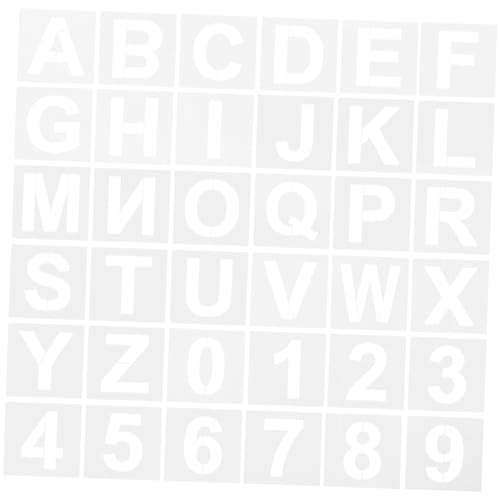 NUOBESTY 4 Zoll 36-teilige Alphabet-buchstabenschablonen Wiederverwendbare Malschablonen Große Schablonen für Bastelarbeiten Zeichenvorlagen von NUOBESTY