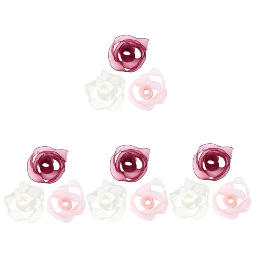 4 Sätze Blumenwickelband Auto Spitze Strassbesatz Kuchen Topper Blumendekorationen Spule Bänder Zum Verpacken Geflochtene Angelschnur Rotes Band Tüllband Bausatz Garn 3 Stück * 4 NUOBESTY von NUOBESTY