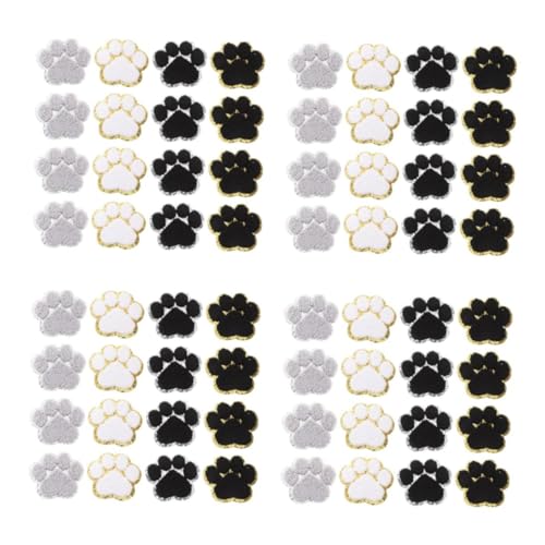 4 Sätze Hundepfotenpflaster Kleidung Nähen Patch Pfotenflicken Zum Aufbügeln Hund Bügelbild Sterne Aufbügeln Blumenbeet Hutflicken Aufbügeln Katzen-patches Stoff 16 Stück * 4 NUOBESTY von NUOBESTY