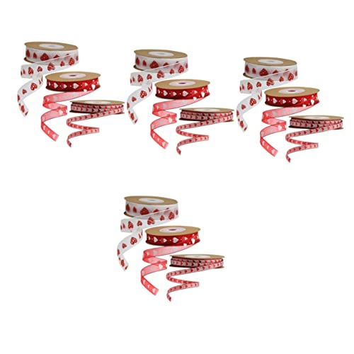 4 Sätze Valentinstag Geschenkband Banddekor Gold Herz Strasssteine Valentinstag Bänder Valentinsgrüße Hochzeitsband Liebe Bögen Verpackungsband Aufkleber Polyester 3 Rollen * 4 NUOBESTY von NUOBESTY