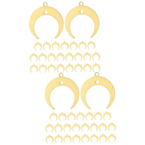 50 Stück Mond-Anhänger Halskettenanhänger goldene elegante Ohrringe DIY-Anhänger Kupfer Anhänger Schmuck Verzierung Anhänger zum Basteln Ohrringanhänger für die Schmuckherstellung NUOBESTY von NUOBESTY