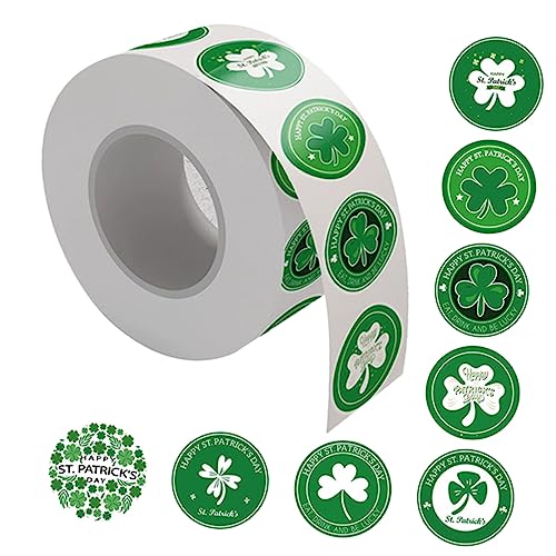 500 Stück Aufkleber Punkt Kleeblatt Wandtattoo weiße Klebeetiketten Verpackung scrapbooking sticker scrapbook stickers st. Patricks Etikett st. Patrick' Day Fensterfolie Green NUOBESTY von NUOBESTY