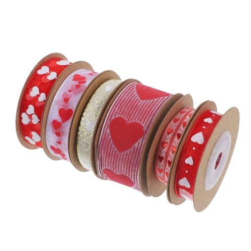 6 Rollen Banddekoration seidenband ribbon Valentinstagdekoration Geschenkband Partydekoration Geschenkbandrolle valentinstag geschenkband Valentinstag Partybevorzugung Polyester NUOBESTY von NUOBESTY