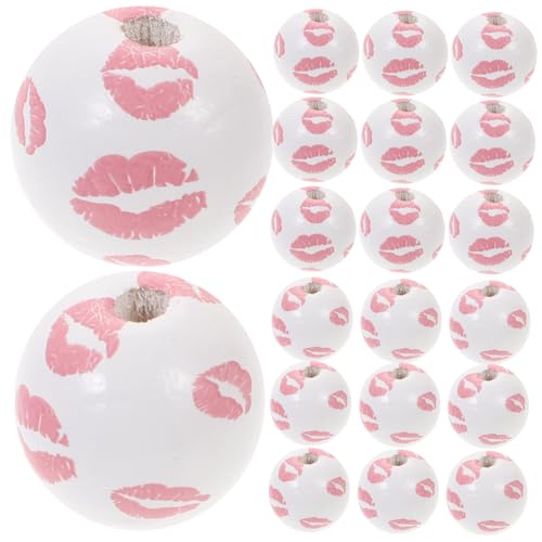 60st Zubehör Für Holzperlen Selber Machen Heim Lose Lipgloss-kit Valentinstag Perlen Rustikal Abfluss Fussel Einziehbarer Lippenpinsel Kopfperlen Perlen Für Armbänder Flüssig Weiß NUOBESTY von NUOBESTY