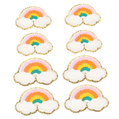 8St Regenbogenfleck dekorativer Aufnäher Schmetterlingsflecken für Kleidung Nähpflaster süße sticker handmade aufnäher Kleiderflicken Mehrzweckapplikationen für Bekleidung Chenille NUOBESTY von NUOBESTY