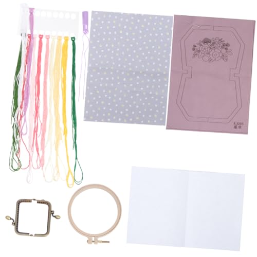 Frau Handarbeitswerkzeuge Set Zur Herstellung Von Armbändern Stickstift Stickmaschine Stickset Basteln Für Erwachsene Häkelset Bastelsets Kreuzstich-set Stickgarn Nähsets Violet NUOBESTY von NUOBESTY