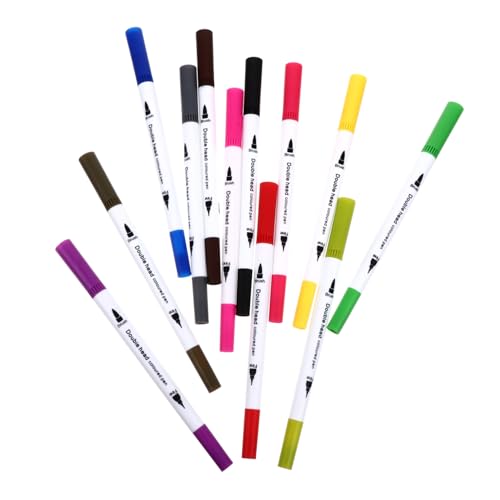 NUOBESTY Farbenfrohes Malstift-set 12-teilig Marker auf Wasserbasis Doppel-kunststift Weiche Spitzen Auslaufsicher für Künstlerjungen und -mädchen von NUOBESTY