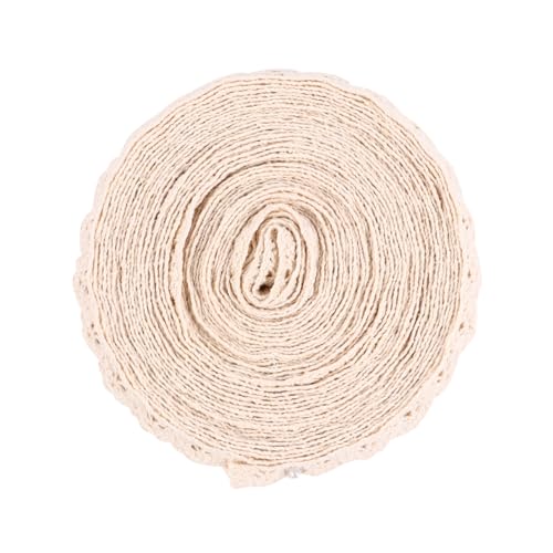 NUOBESTY 1 Rolle 10 Baumwollspitze Nahttrenner Mini-Bogen Blumenspitze Baumwolle Schneiderschere Beige tischdecke makramee unikal hochzeitsdeko Spitzenbesatz Stickerei Spitze Baumwollfaden von NUOBESTY