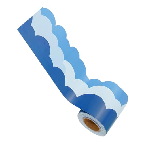 NUOBESTY 1 Rolle Aufkleber „Himmelwolken“. party zubehör Tafelrandaufkleber brennender wolkenförmiger Rand Pinnwanddekorationen für das Klassenzimmer Aufkleber aus beschichtetem Papier Blue von NUOBESTY