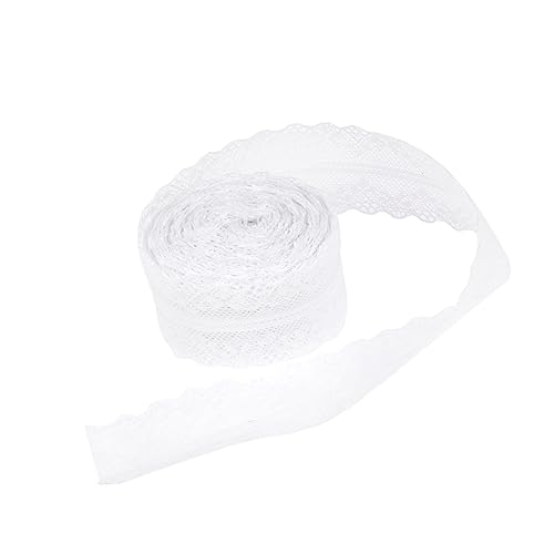 NUOBESTY 1 Rolle Brautspitzenbesatz Samtband Schleifen binden Strauß Mini-Bogen Buntes Band Bänder haarklemmen hair pins schmuckherstellung valantines Spitzenband Spitze förmlich Weiß von NUOBESTY