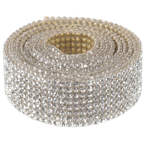 NUOBESTY 1 Rolle Crystal Hot Diamond Diamantgürtel Leinen Trimmen Kette Kaschmir Klebstoff Strauß Dickes Band Chiffon Bausatz Satinband Bänder Zum Verpacken Dekoration Lila Band Kristall von NUOBESTY