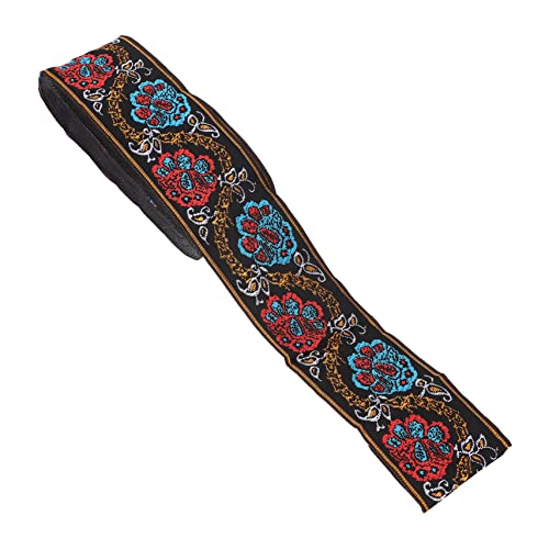 NUOBESTY 1 Rolle Ethno Band Strass Jacquard Spitze Goldmetallic Gepolstertes Gitarrenband Gobelinband Seildekor Akustik Bastelbesatz Kantenband Bass Samt Lineal Polyester von NUOBESTY