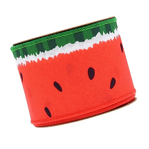 NUOBESTY 1 Rolle Frucht Wassermelone Band Satinband verdrahtete Bänder Hochzeitsbänder Bänder zum Basteln geschenkband seidenband Geschenkzubehör Geschenkverpackungsbänder Anti-Betäubung von NUOBESTY