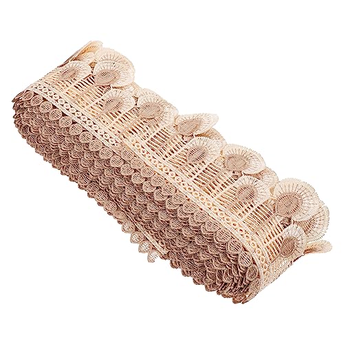 NUOBESTY 1 Rolle Gardinenspitze Samtband Bulk-Band Jute-Stoff Gardinenstange für französische Türen geschenkband gardinen umbügelband DIY-Nähmaterial DIY nähen trimmen Polyestergarn Beige von NUOBESTY