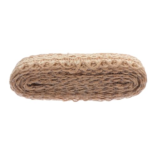 NUOBESTY 1 Rolle Geflecht Aus Hanfseil Bestickte Bandspitze Stickerei Sackleinen-nähbesatz Rotes Spitzenband Stich Kleidungsstück Spitze Leinenband Bänder Zum Basteln Säumen Jute Khaki von NUOBESTY