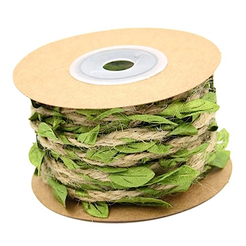 NUOBESTY 1 Rolle Geschenkbänder anhänger spriegel pendant hochzeits anhänger charms party dekoration Geschenkverpackungsband natürliches Juteband Jute-Blatt-Band Blattband Hanfbänder Green von NUOBESTY