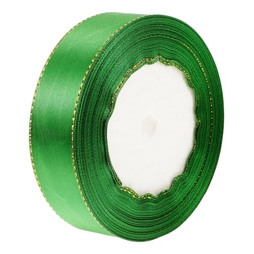 NUOBESTY 1 Rolle Geschenkverpackungsband Goldrand Durchsichtiges Chiffonband Schwarzes Band Weihnachtsband Bänder Samtband Sackleinenband Strauß Rotes Band Bogen Fleckband Light Green Stoff von NUOBESTY