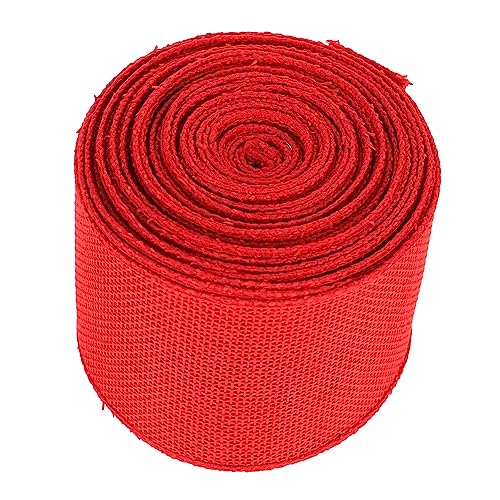 NUOBESTY Juteband Breit 1 Rolle Gurtbandimitat Aus Leinen Paillette Bänder Schillerndes Weißes Glitzerband Sackleinenband Mit Spitze Minibögen Zum Basteln Strass-mesh-besatz Papier Party Polyester Rot von NUOBESTY