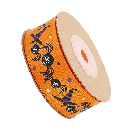 NUOBESTY 1 Rolle Halloween-band Bausatz Dekoration Party Goldenes Geschenkband Sackleinen Girlande Aufkleber Rot Bänder Schleife Halloween- Paketband Verpackungsband Polyester Orange von NUOBESTY