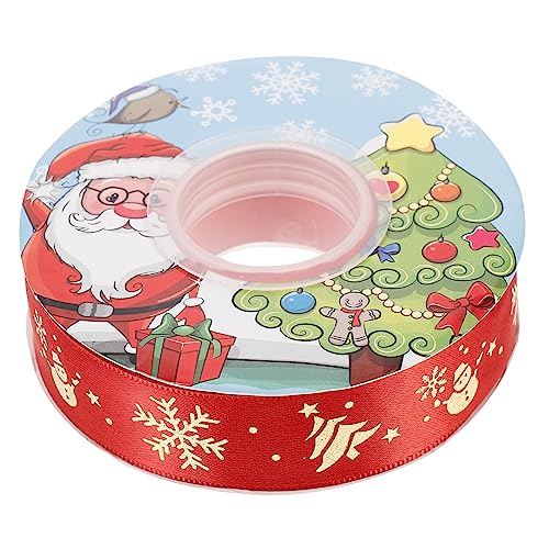 NUOBESTY 1 Rolle Heißpräge-Polyester-Gürtel Strauß Geschenkpapiere Baum Rot Dekorationen bündeln seidenband ribbon basteln weihnachten Festival-DIY-Bänder Geschenkbänder ein Verpackungsband von NUOBESTY