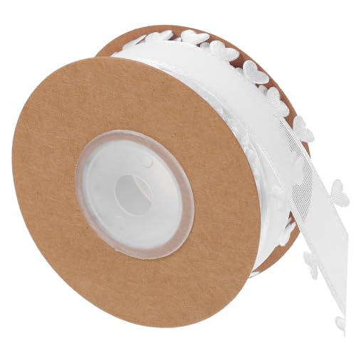 NUOBESTY 1 Rolle Herzförmiges Spitzenband Dekoration Sackleinenband Eisstockschießen Herbstband Bänder Stoffband Geschenkverpackungsband Paketband für den täglichen Gebrauch Polyester Weiß von NUOBESTY